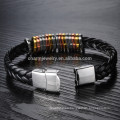 2015 nueva pulsera de acero de titanio de la pulsera de cuero de los hombres de la pulsera afluencia de accesorios salvajes masculinos PH866